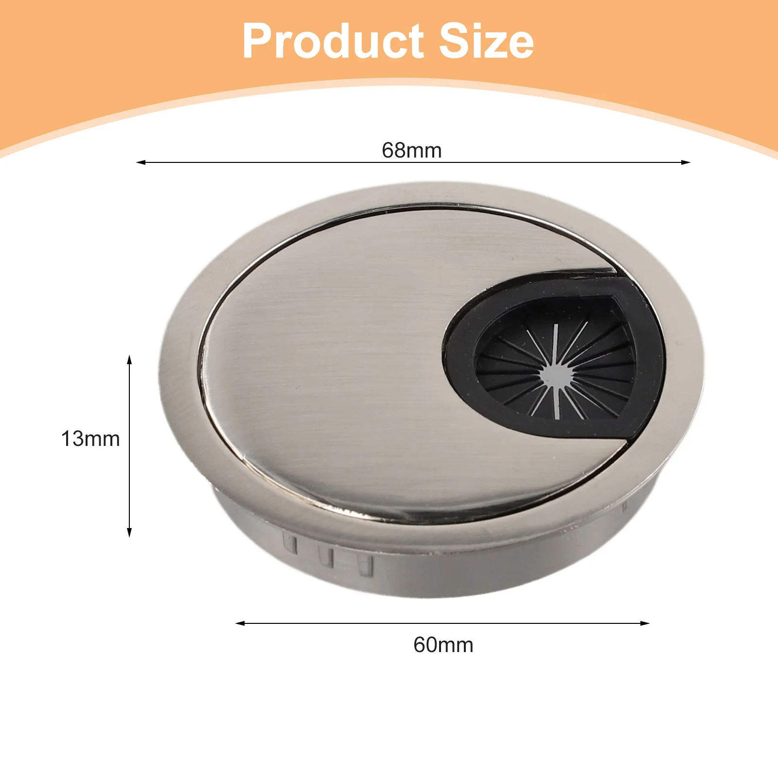 Optimize Your Desk Space with our Desk Metal Grommet Table Cable Tidy Wire Hole Cover, Silver Color, 60mm Size