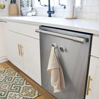 1/2/4PCS Towel Holder Towel Hook Push In Tea Towel Holder Grip Hook Chrome Self Adhesive Kitchen Cloth Clip Bathroom Fixture 4