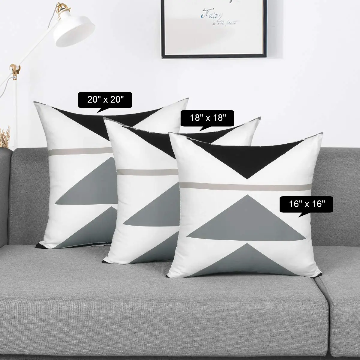 Nordic gray white geometric pillowcase home decoration living room sofa decoration cushion cover 40*40 car waist pillowcase 2