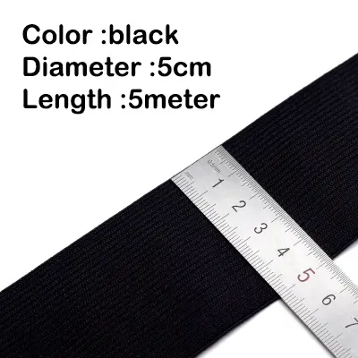 5Meters Sewing Elastic Band Heavy Stretch High Elasticity Knit Elastic Band for Sewing Waistband Elastic White black 10-60MM - Image 11