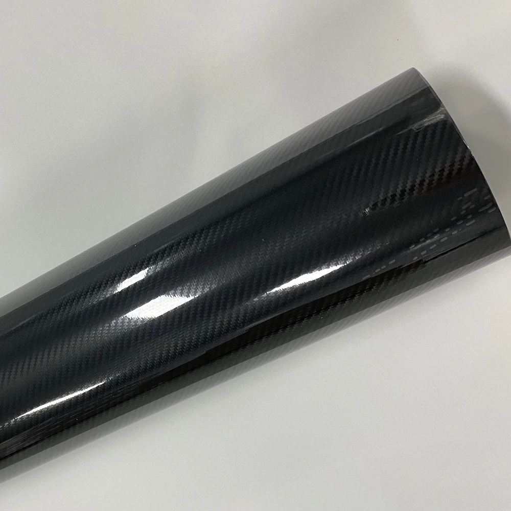 

SUPER GLOSS CARBON 6D BLACK Fiber Vinyl Carbon Fiber Wrap Film High Quality Glossy Automotive Wrapping 1.52*18M Roll