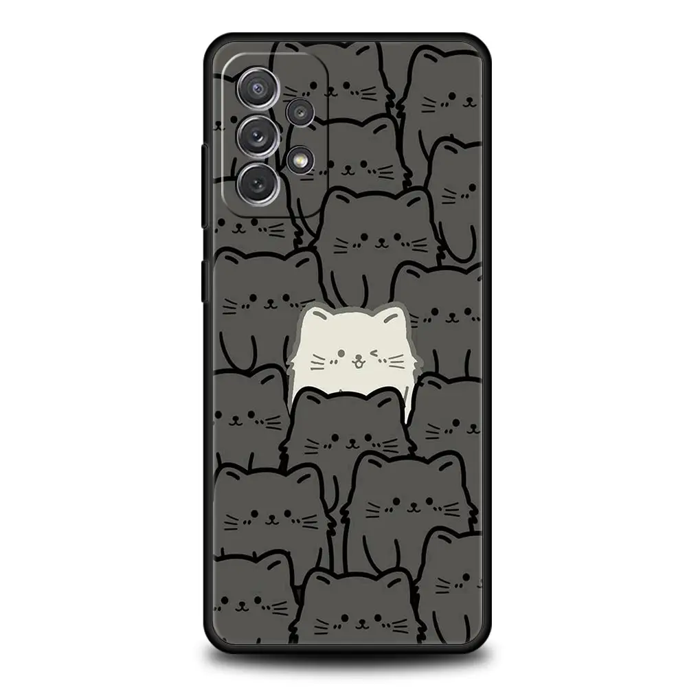 Cute Cartoon Black Cat Phone Case Cover