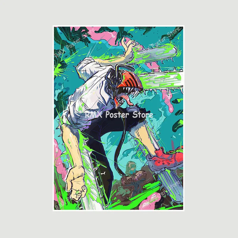 Motosserra Homem Anime Tapeçaria para Casa, Wall Art Poster, Kawaii Denji  Desenhos Animados, Decoração Estética do Quarto, Fundo - AliExpress