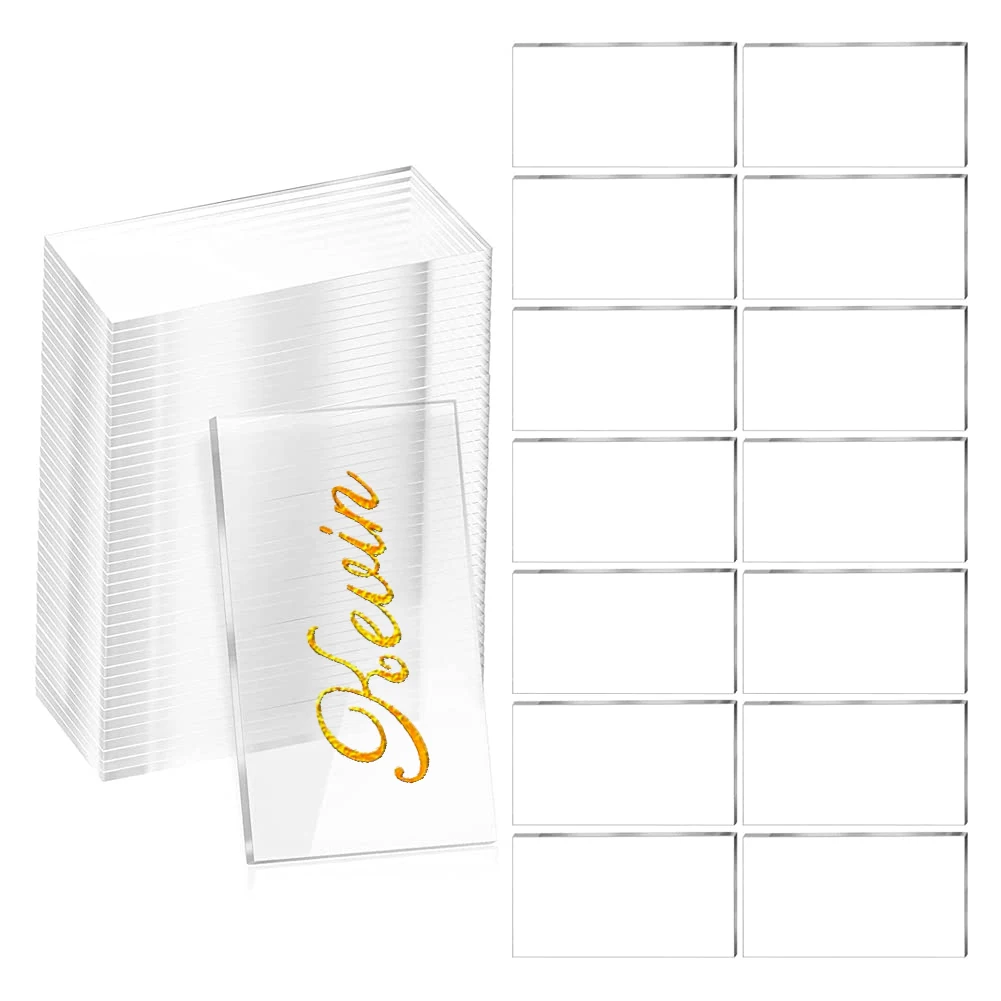 9x5cm Acrylic Place Cards Blank Seating Cards For Craft Project Wedding Birthday Or Guest Name Tags Clear Acrylic Place