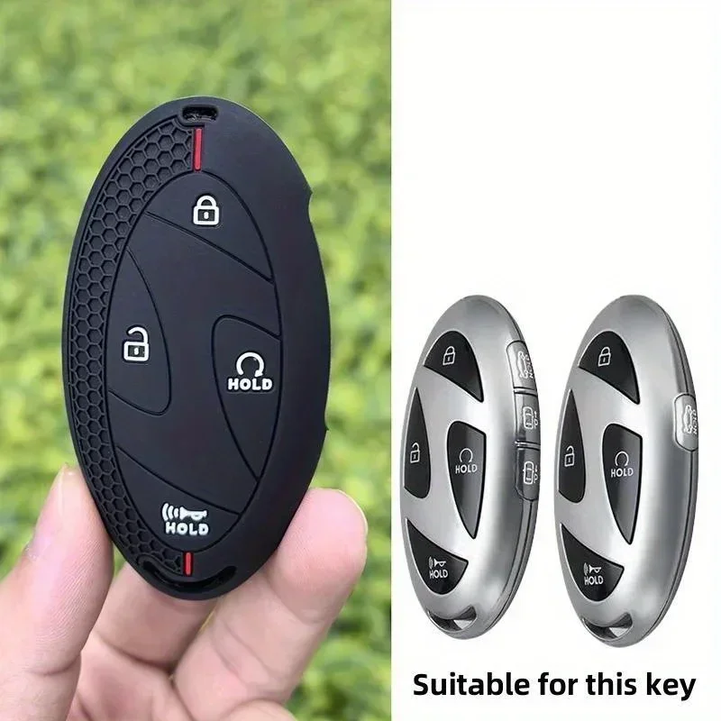 Silicone Key Case Key Fob Cover for Hyundai 24 Kona N-Line, 2024 Elantra SEL 5/7 Button 2023 IONIQ Interior Accessories