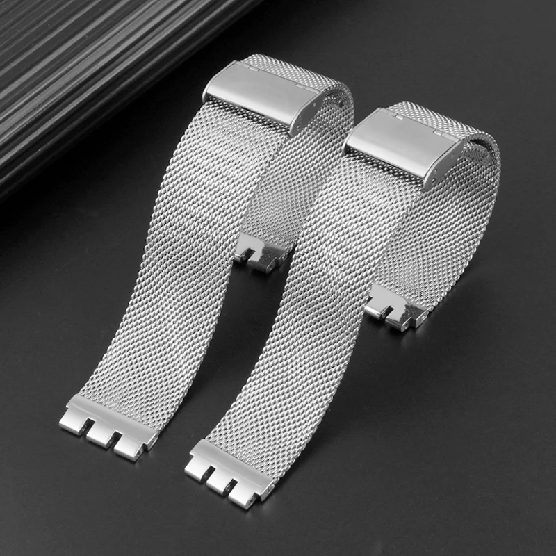 17mm 19mm Stainless Steel Strap for Swatch IRONY Men's and Women's