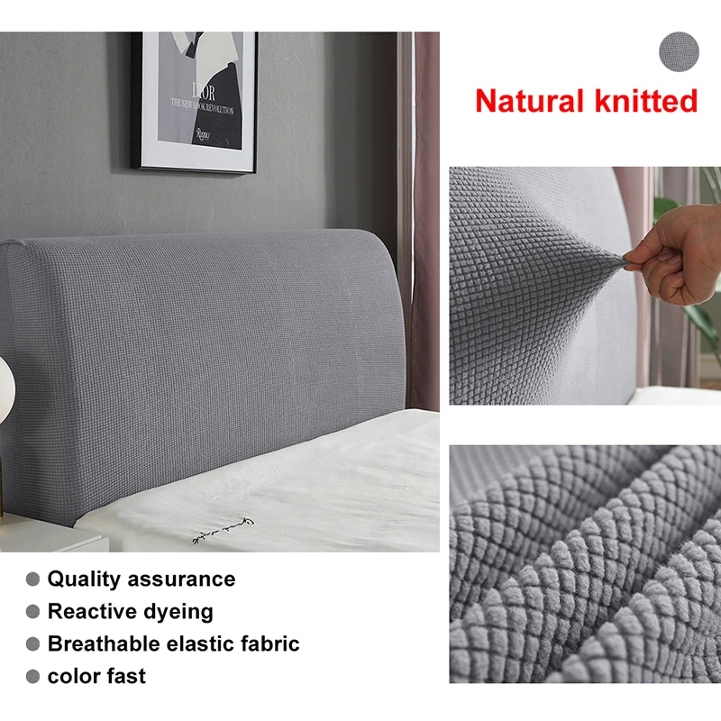 Thicken Elastic Bed Head Covers Solid Color Polar Fleece Back Protection Dust Home Hotel Banquet Long Back Chair Cover Plain bed headboard cover