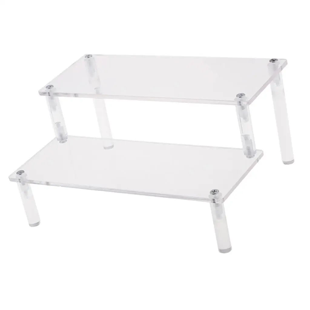 Transparent 2-Tier Acrylic Action Figures Character Display Stand