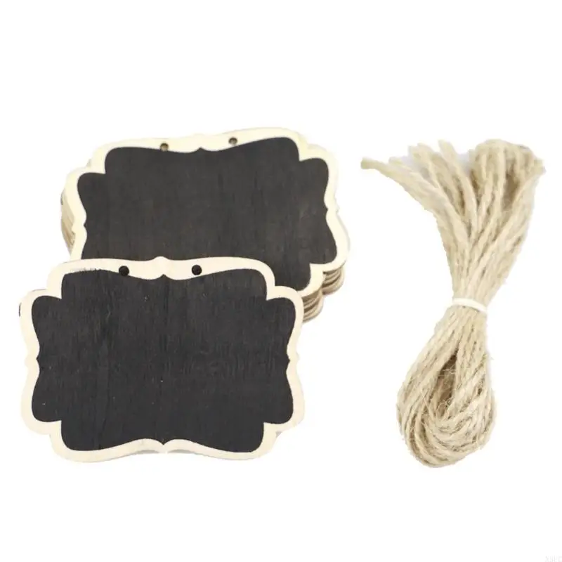 N3UC 12x Mini Wooden Blackboard Wedding Party Chalkboard Sign Message Boards with Rope for Home Birthday Party