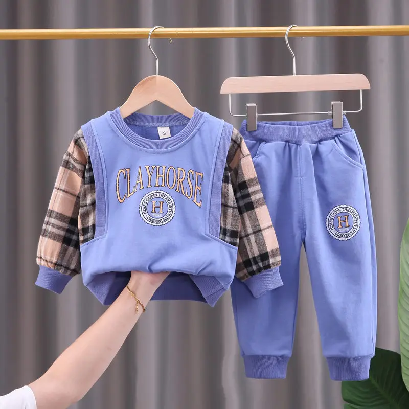 

New Spring Autumn Baby T-shirt Pants 2Pcs Suits Toddler Tracksuits Children Boys Girls Sport Style Clothing Sets Kids Clothes