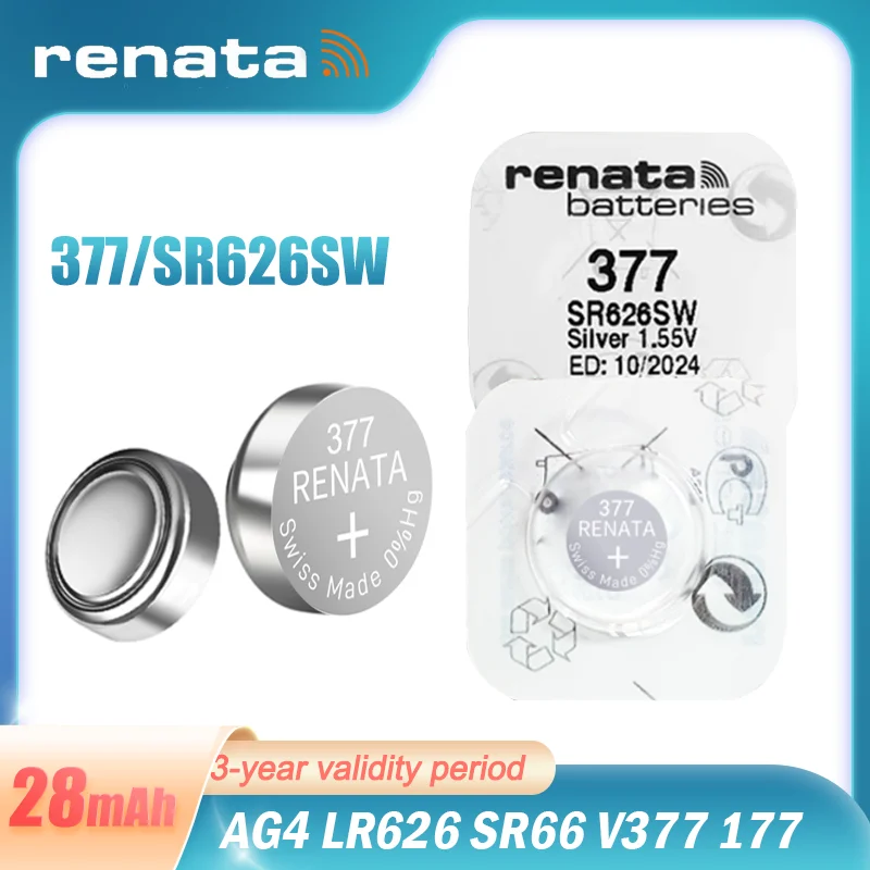 210PCSRENATA377SR626SWLR626AG4377ALR66155VSilverOxideWatch