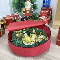 Round Foldable Christmas Tree Bag Xmas Wreath Storage Bag For Storing Christmas Garland Dustproof Cover Home Storage Bags 1
