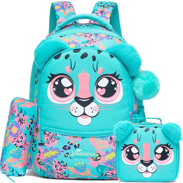 Howilath 3pc Kids Backpack Set With Lunchbox & Pencil Case - 17 Inch Cartoon School Bag
