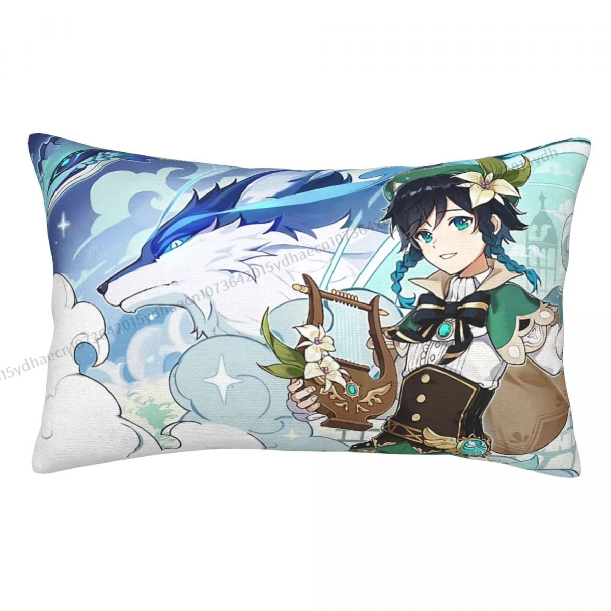 

Venti Artwork Pillow Case Genshin Impact Cushion Covers Home Sofa Chair Decorative Backpack Covers
