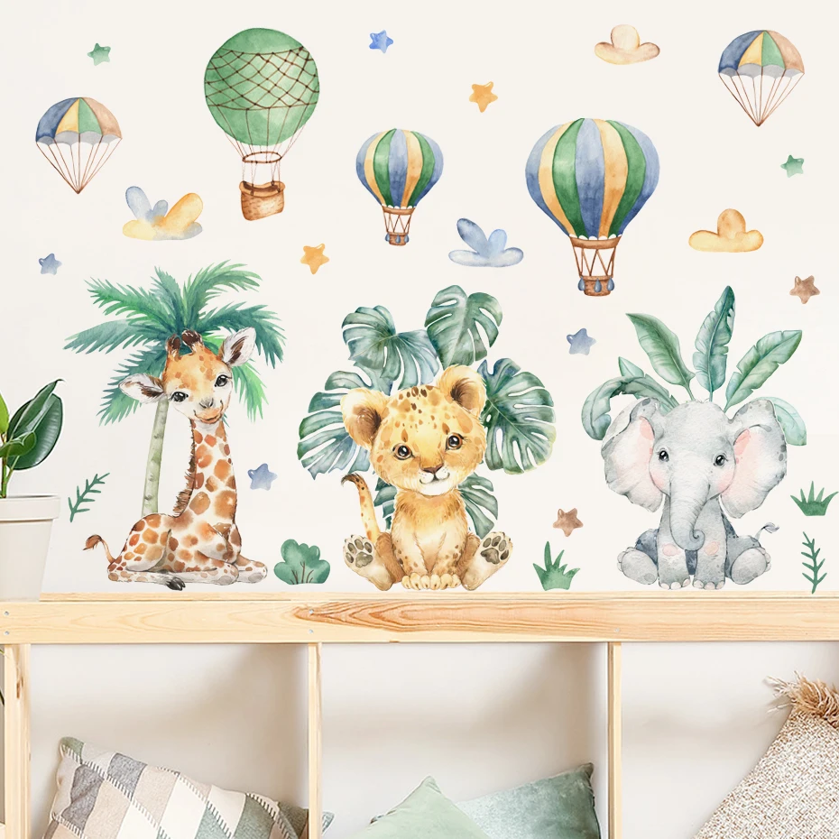 Jungle Animals Watercolor Vinyl Wall Sticker 2