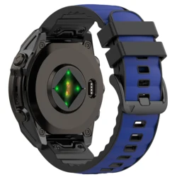 Premium QuickFit Leather Silicone Watch Band - 26mm/22mm - QuickFit 26mm (Blue)
