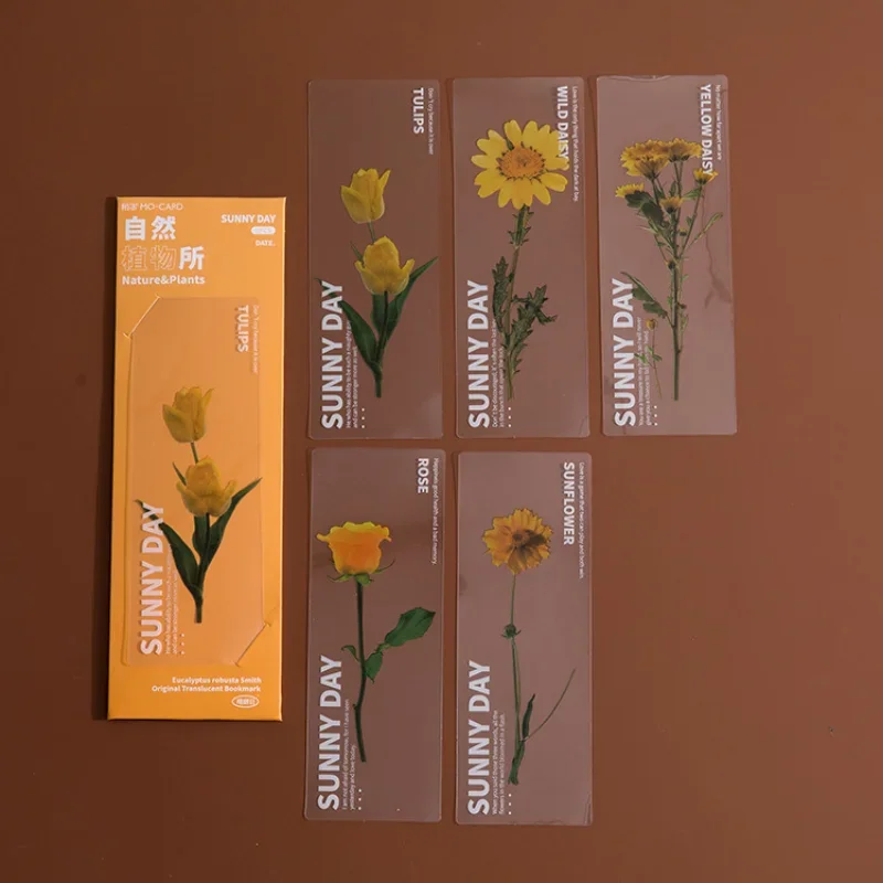 Floral Painting Bookmark Retro Flower Bookmark Bookmark Page Holder 5Pcs Flower Series Bookmarks for Books PVC Book Mark Page Marker Cute Stationery Student School Supplies