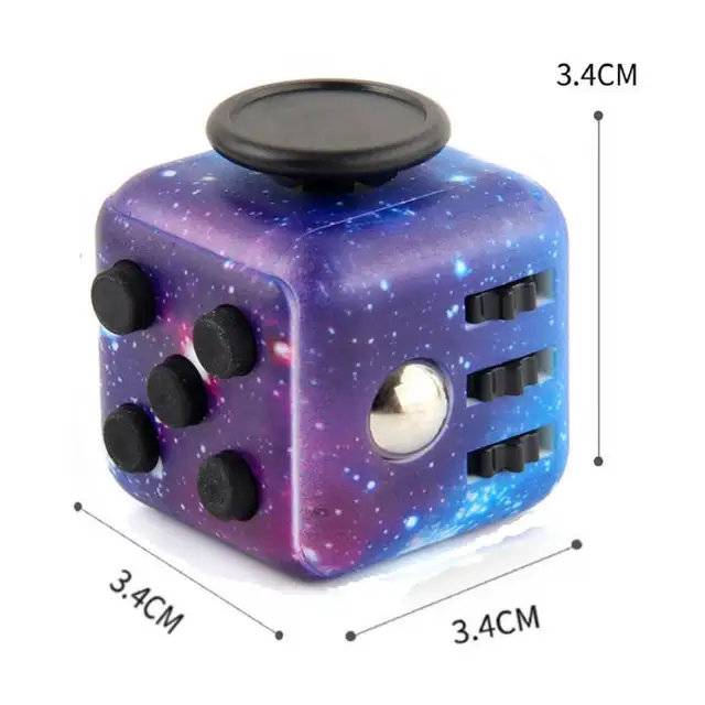 6 Sides Mini Fidget Dice Fidget Toys Cube Click Ball Anxiety Pressure Stress Relief Cubes Desk Toy Gift For Kids Adults Children 6