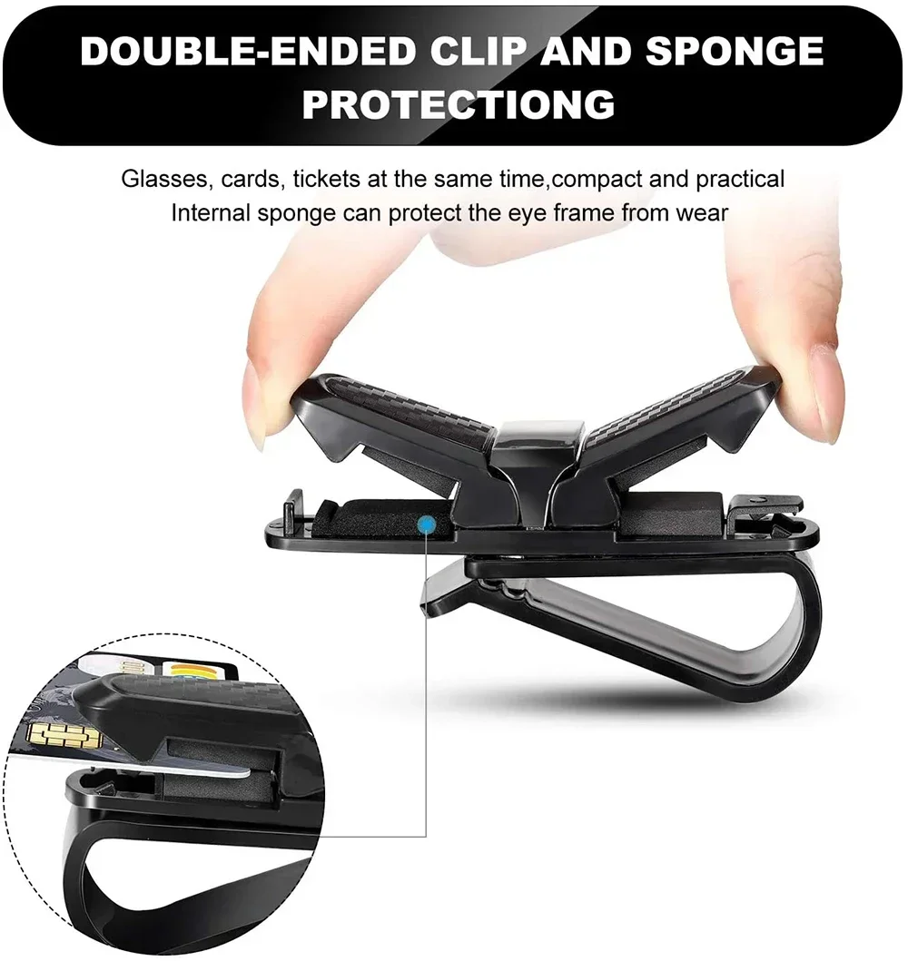 Car Glasses Case Universal Car Sun Visor Glasses Holder Sunglasses Clip Card Ticket Eyeglasses Holder Auto Interior Accessories