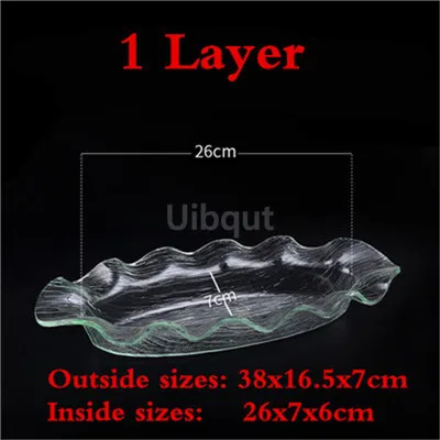 Description Picture 5 of itemAcrylic sashimi ice tray transparent cuisine sushi fruit plate seafood platter dry ice tray salmon oval tray kitchen tools