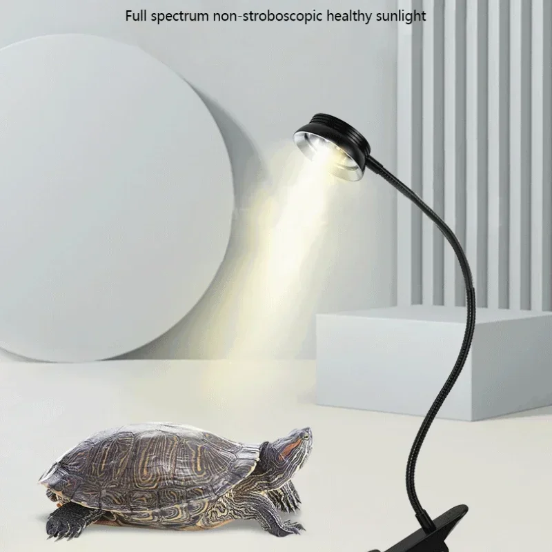 with Clip-on UVA+UVB Full Spectrum Sun Lamp Bulb for Tortoise Supplement Calcium Pet Box Lighting 110-240V Turtle Basking Lamp