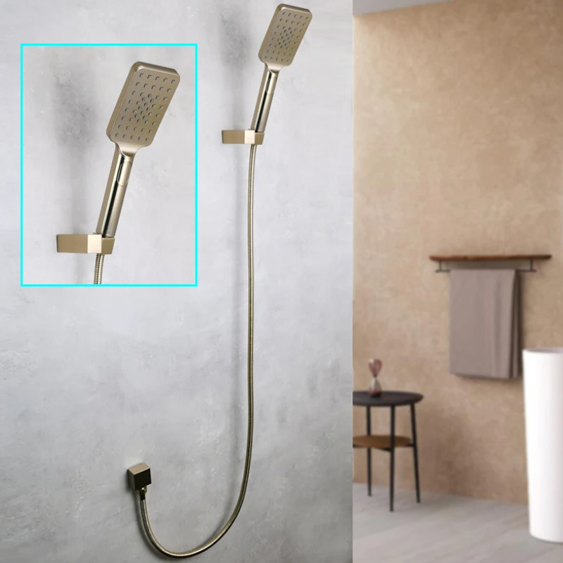 ทอง/สีเทา/สีดำ/Chrome Hand ชุดฝักบัว Outlet Connector มือถือ Rainfall 1/2/3ฟังก์ชั่นฝักบัวอาบน้ำทองเหลือง1.5M SS ท่อ 1