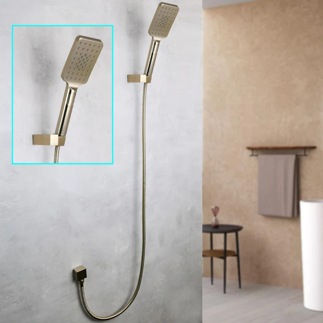 ทอง/สีเทา/สีดำ/Chrome Hand ชุดฝักบัว Outlet Connector มือถือ Rainfall 1/2/3ฟังก์ชั่นฝักบัวอาบน้ำทองเหลือง1.5M SS ท่อ 1