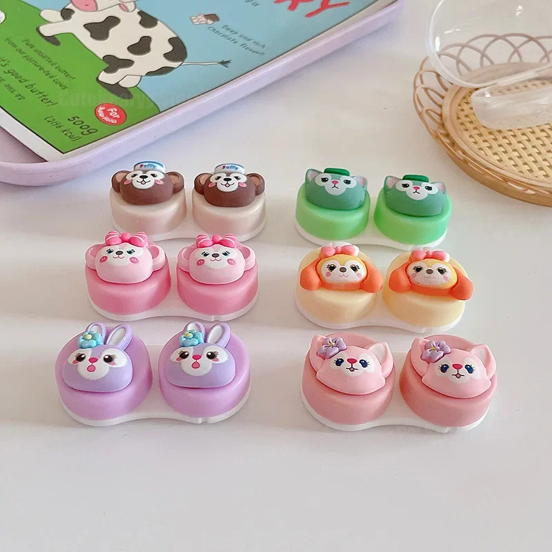 Disney StellaLou Duffy Contact Lens Case Cartoon Cute Fashion Exquisite Girls Students Make Up Beauty Pupil Travel Carrying Kit