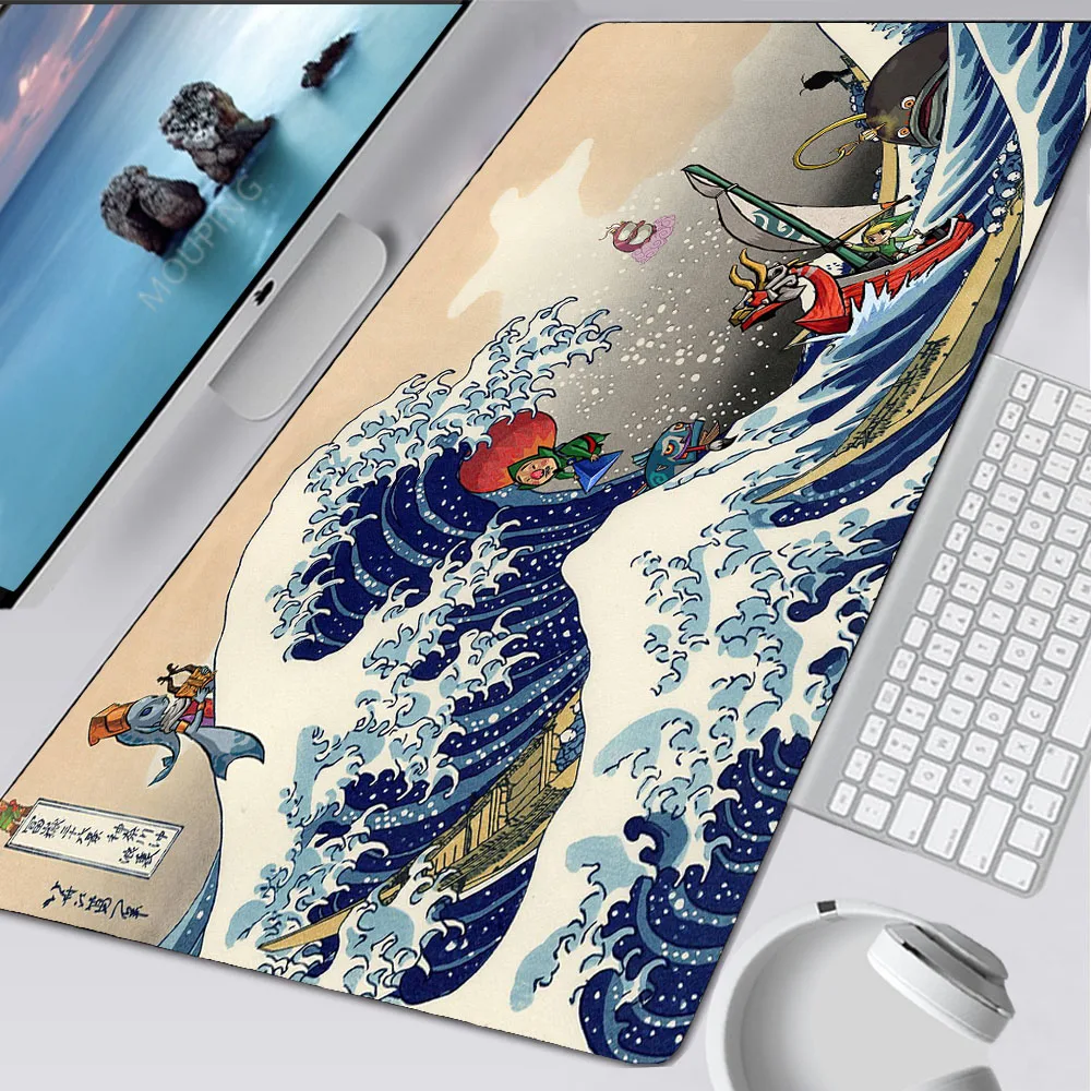 Xxl Japan Mouse Pad Art Touhou Great Wave Mousepad Tappeto Mouse Vintage Gaming Mouse Retro Keyboard Mat Desk Mat Computer Table
