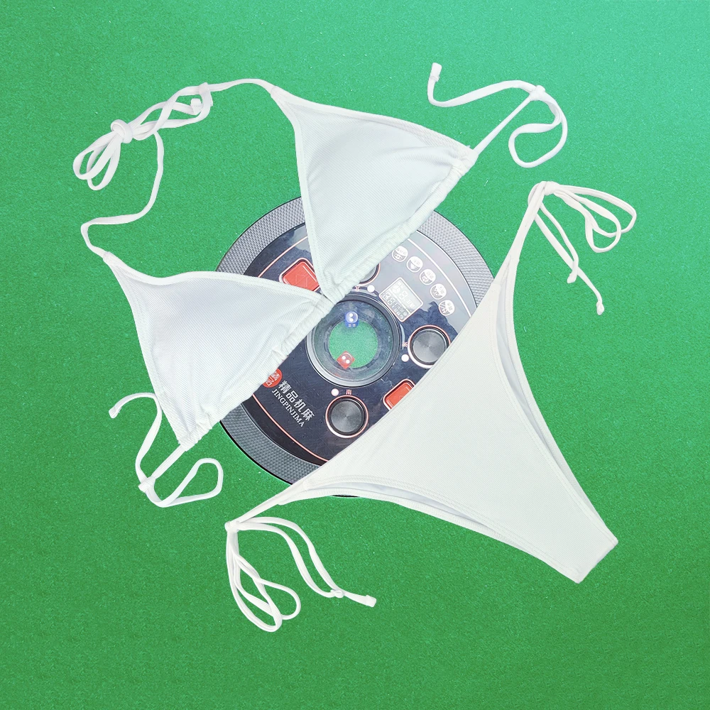 2024 New Style bikini Cross-Border European American Foreign Trade Triangle Cup Laced-Up Sexy