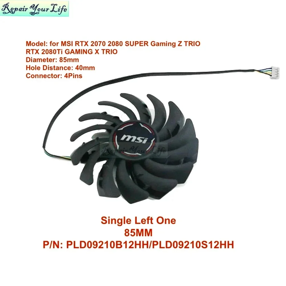 MSI 2080 super ブロワーファン ジャンク品 GPU Replacement Cooling Cooler Fan 88mm For MSI RTX 2080
