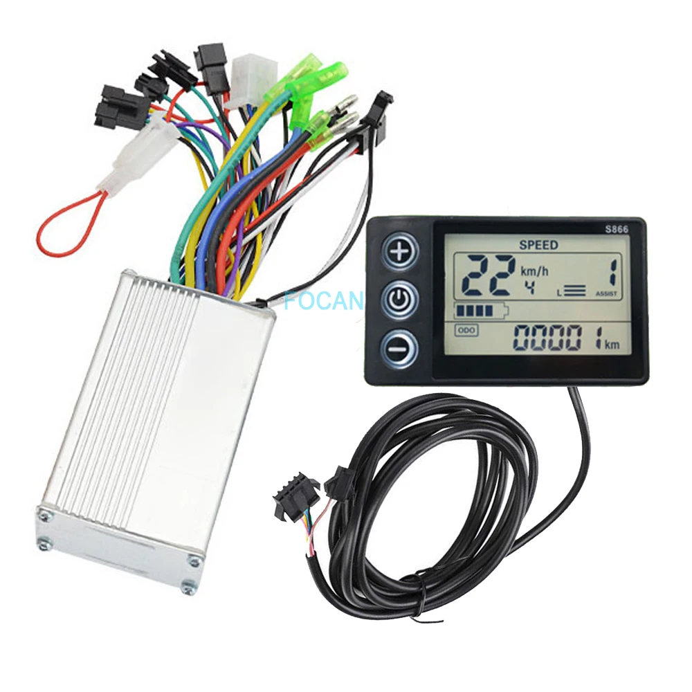 24V 36V 48V 52V 60V Elektro fahrrad mit LCD-Display E-Bike Roller bürstenloser Controller s866 für 250W 350W Bldc Motor