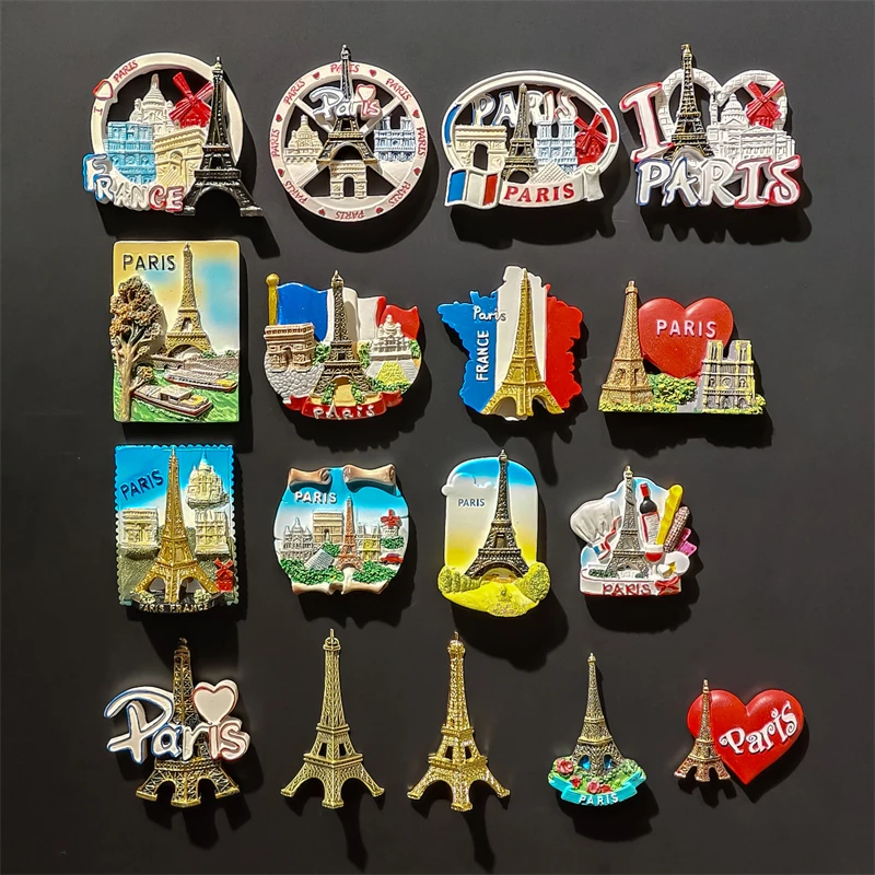 France Eiffel Tower 3D Stereoscopic Crafts Travel Commemoration Decoration Home Refrigerator Magnets
