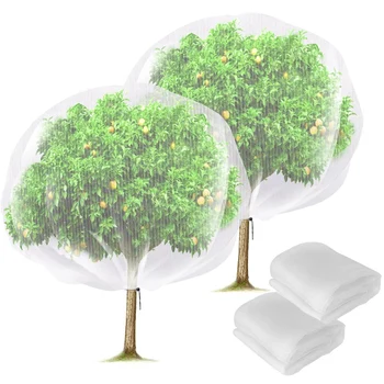 Large Fruits Tree Netting Cover with Zipper and Drawstring Garden Insect Netting Transparent Bird Plant Barrier Mesh Screen