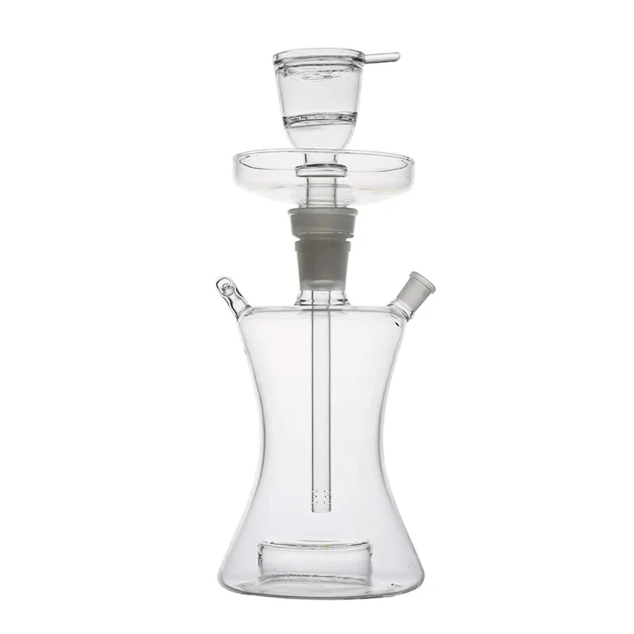 Top Quality Smoking glass Material Vase Hookah Pipe With Led Light silicone Hose Glass Hookah Shisha Chicha Narguile