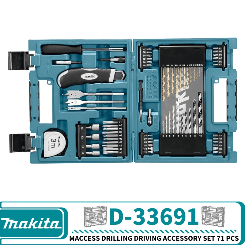 MakitaD33691MaccessDrillingDrivingAccessorySet71PcsPowerTool