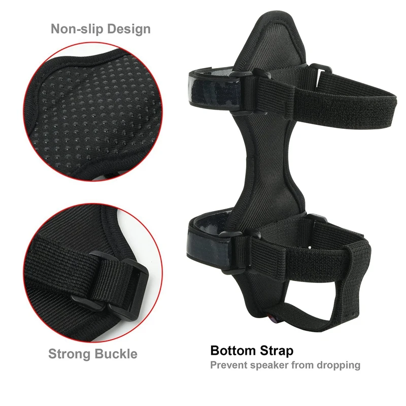 Portable Bluetooth Speaker Mount For Bike Golf Cart, Adjustable Strap Speaker Holder Bike Speaker Mount