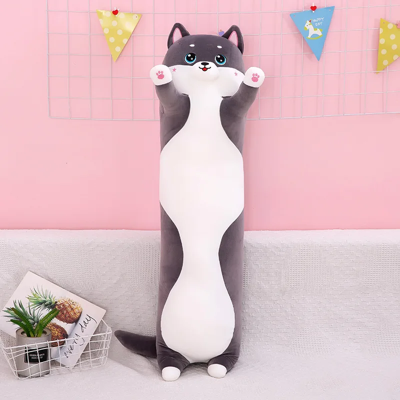 Lovely Husky Side Sleeping Body Pillow 50-130cm Bed Sofa Home Decorative Long Pillow Children Adult Birthday Present Cute Gift 5
