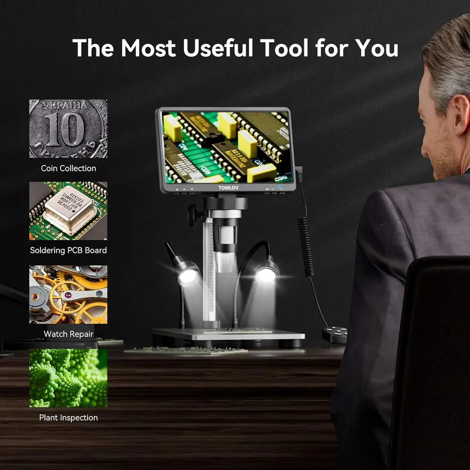 Tomlov-電話修理用の電子顕微鏡,デジタルUSB, 1080p,7インチLCD