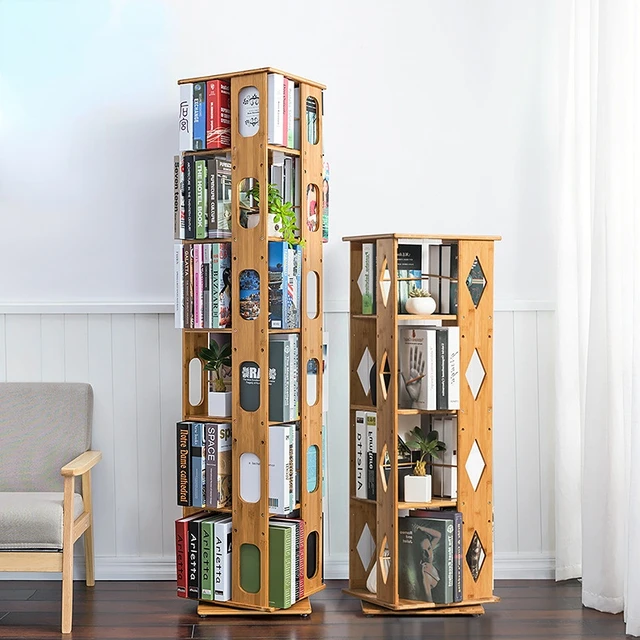 Estantería giratoria Simple para libros, armario de partición de piso,  armario de combinación de varios pisos