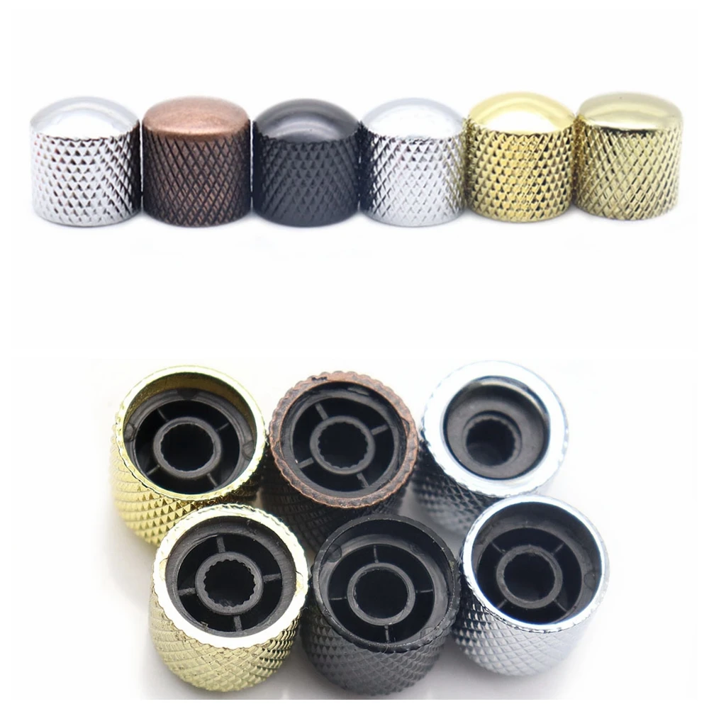 

1pcs/2pcs Guitar Knobs Metal 6mm Dome Top Guitar Volume Tone Knobs Pot Control Knobs For Electric Guitar Bass