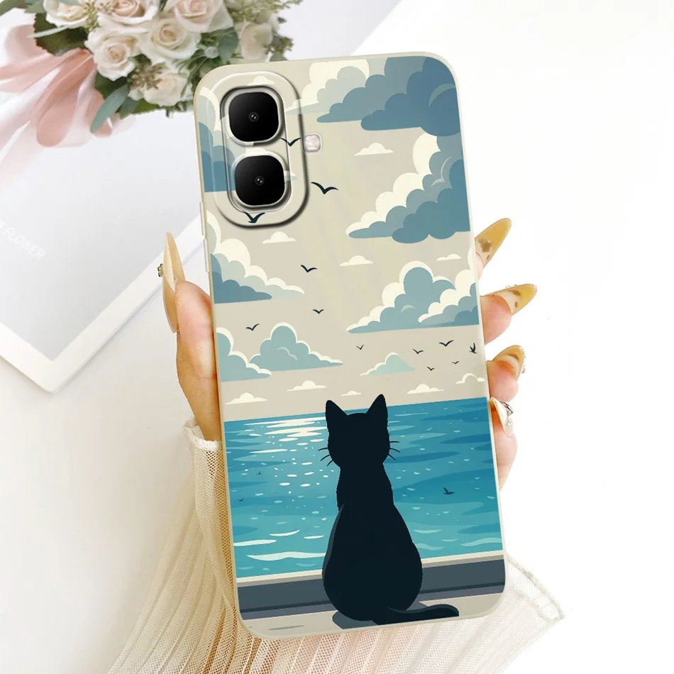 Cute Cat & Flower Butterfly Cartoon Shockproof Soft Silicone Phone Case