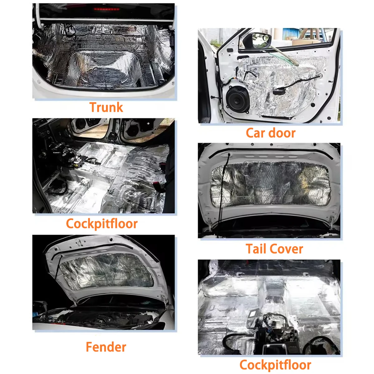 Car engine hood soundproof and silent square aluminum foil insulation pad Soundproofing pad and soundproof cover accessories