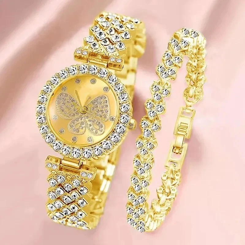 Women's Butterfly Dial Steel Bracelet Quartz Watch women watches