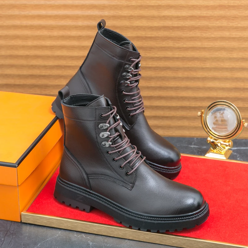 Leather Boots For Man Genuine Leather Big Size Boots High Quality Designer Formal Casual Fashion Business