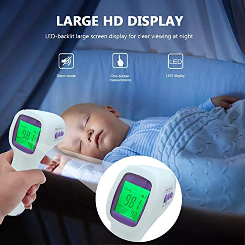 Forehead Thermometer Front Digital Non-contact Laser Body Temperature Gun Ear Medical Household Infrared Fever