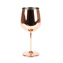 500ml Stainless Steel Cocktail Wine Glass - Elegant Bar and Restaurant Drinkware (Rose Gold)