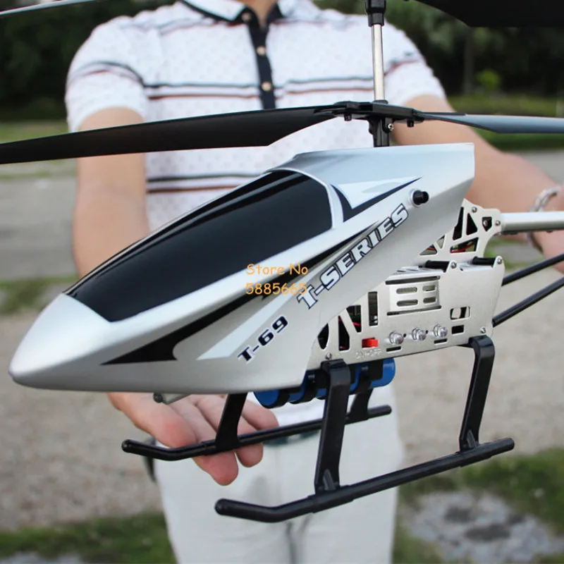 Hélicoptère télécommandé électrique RC, grand modèle de touristes, hélice  flexible, LED anti-crash, lumière colorée, alliage, jouet, 80cm