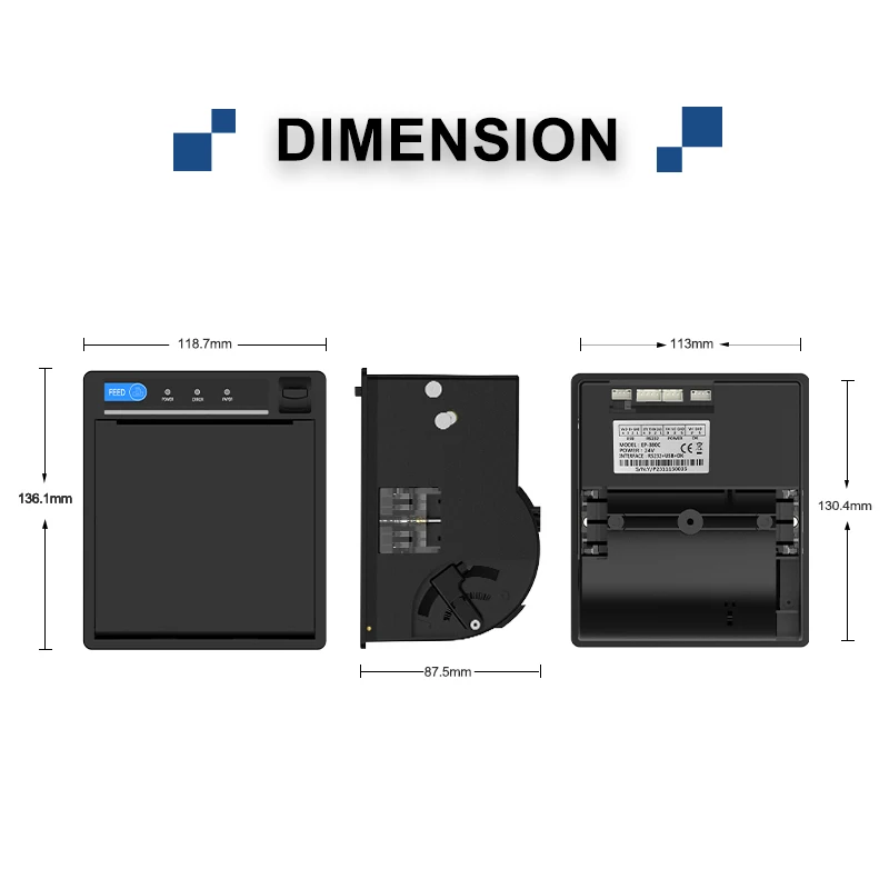 CASHINO EP-380CK 80mm 내장형 패널 장착형 열전사 영수증 프린터(자동 커터 포함) EP-380CK(수입 프린트 헤드 포함)