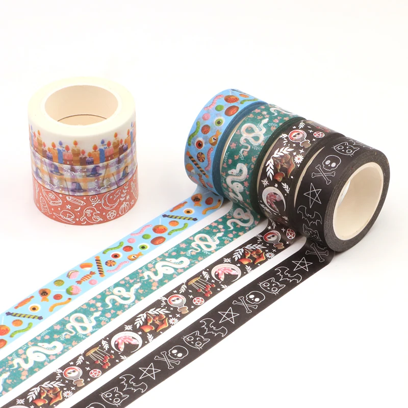

2022 Halloween Masking Washi Tape Retro Hat Decorative Adhesive Tape Diy Scrapbook Planners Label Stationery Planner
